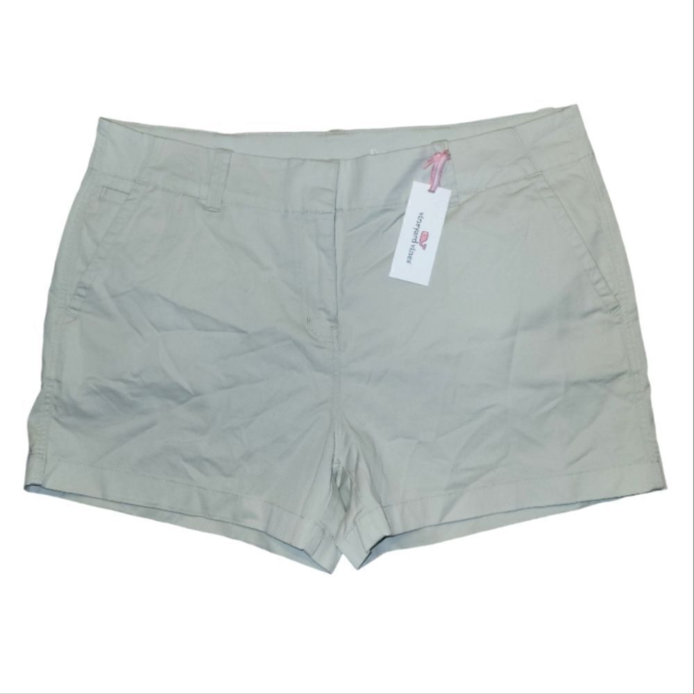 NWT Vineyard Vines Women's Khaki 3.5 Inch Everyday Shorts Stone Size 14